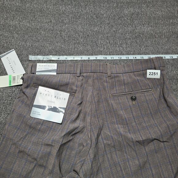 Perry Ellis Portfolio Pants Mens 34x32 Slim‎ Fit Stretch Dress Formal Trousers - Picture 10 of 12